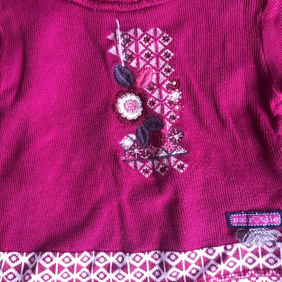 naartjie Girls Outfits 3-6 Mo Embroidered Cowl Neck Tunic Lace‎ Print Leggings - Picture 2 of 6